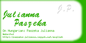 julianna paszeka business card